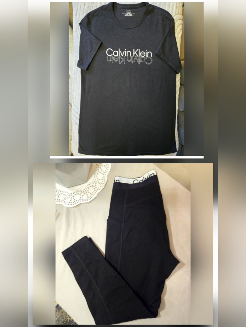 Calvin Klein Black Logo Tee & Leggings Set